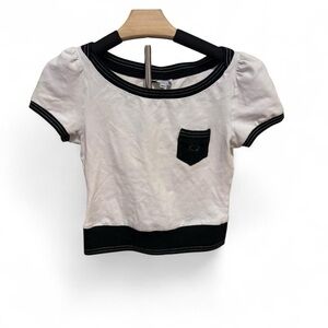Bebe Monochrome Cropped Top